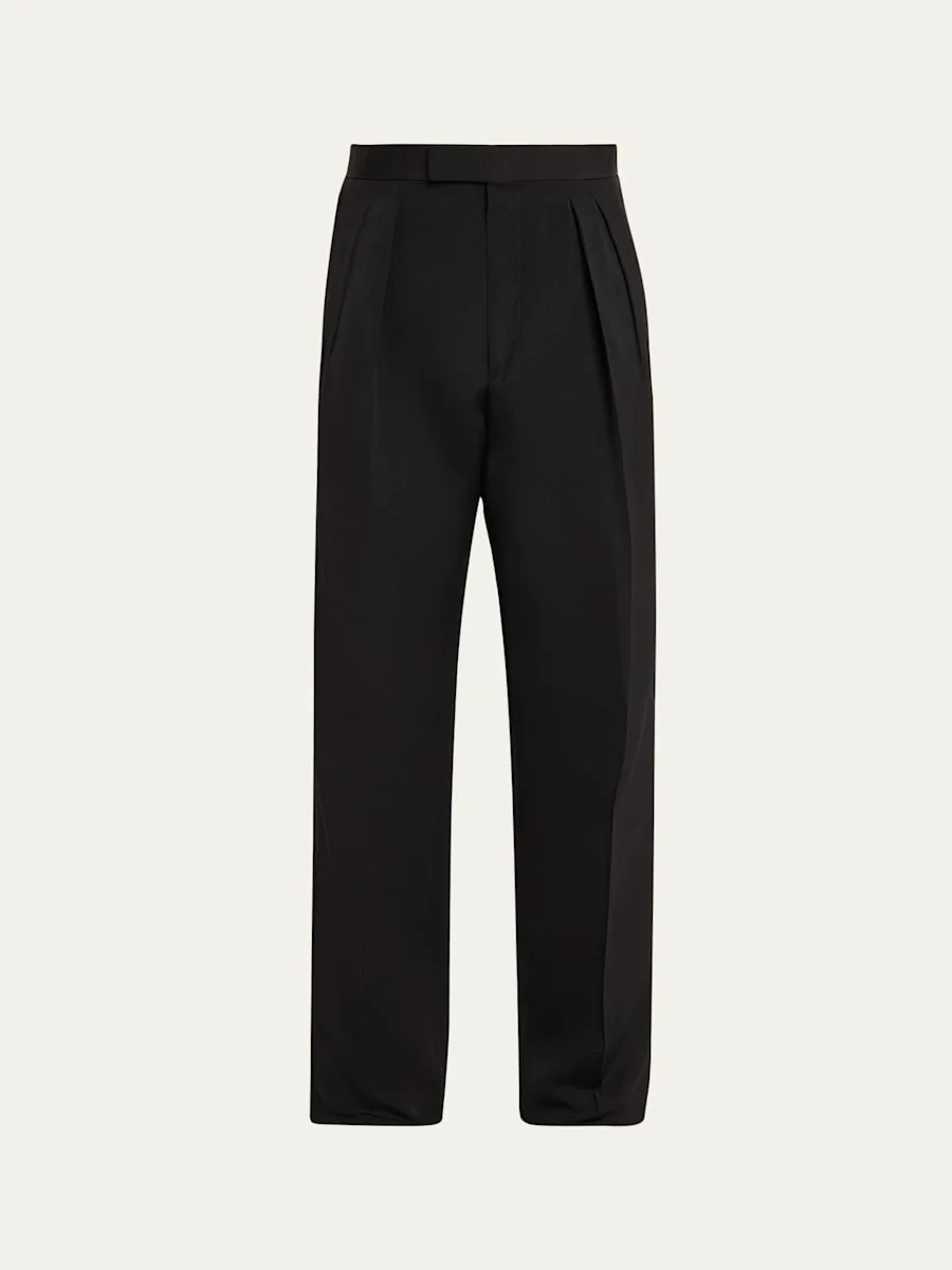 Men's Straight-Leg Double-Pleated Trousers - 1