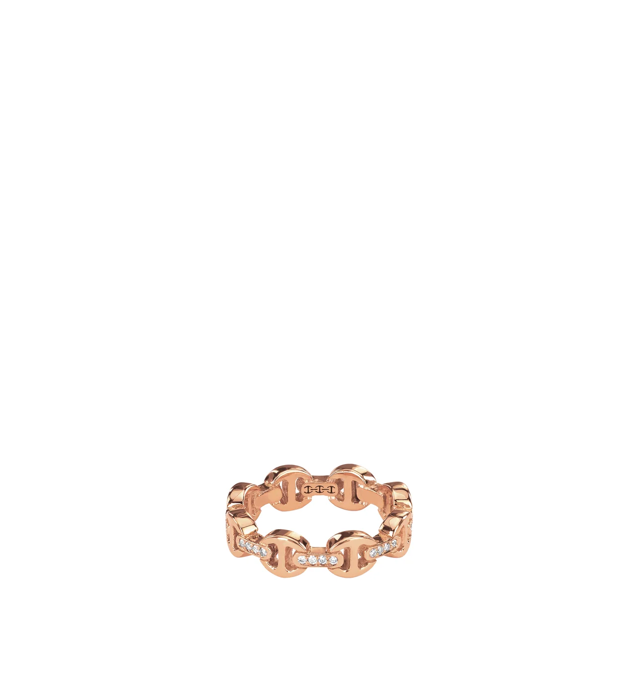 DAME TRI-LINK DIAMOND BRIDGES RING ROSE GOLD - 1