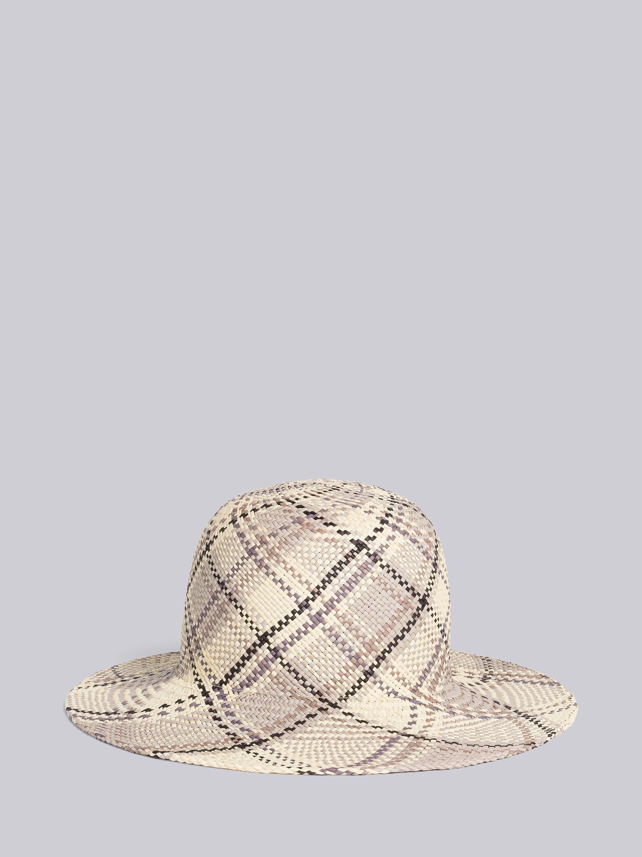 Straw Madras Sun Hat - 1