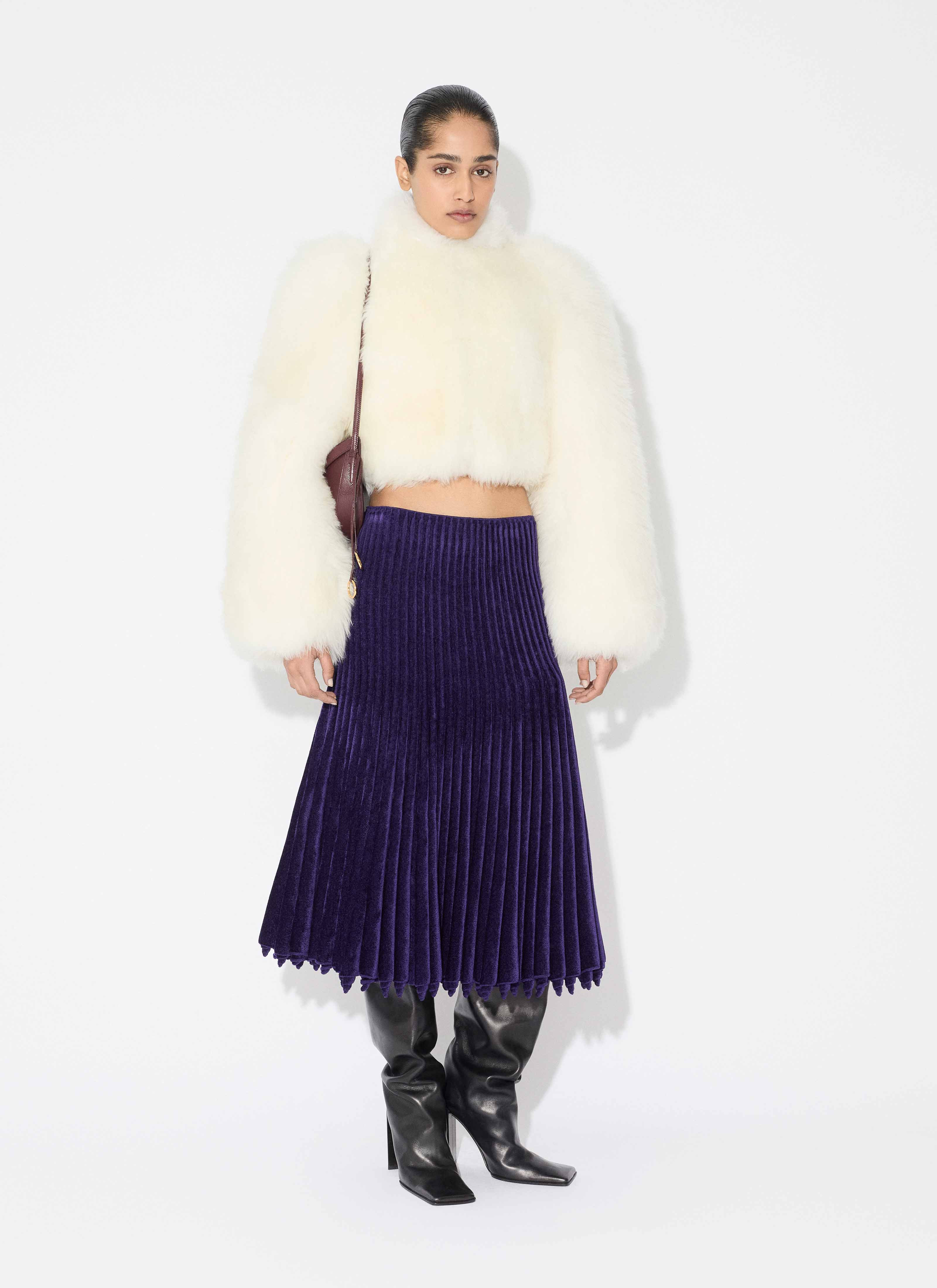 LAMBSKIN SHEARLING CROPPED JACKET - 2