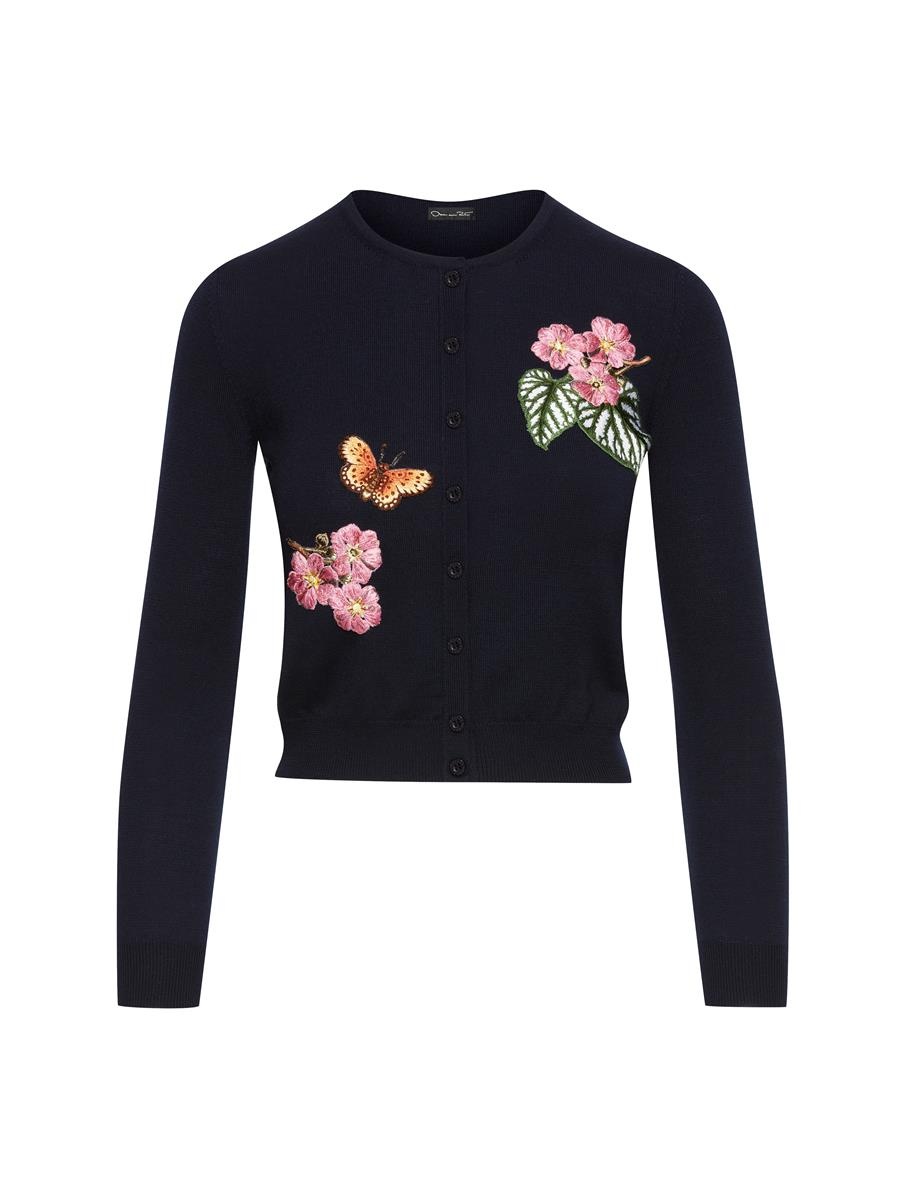 MIXED BOTANICAL THREADWORK CARDIGAN - 1