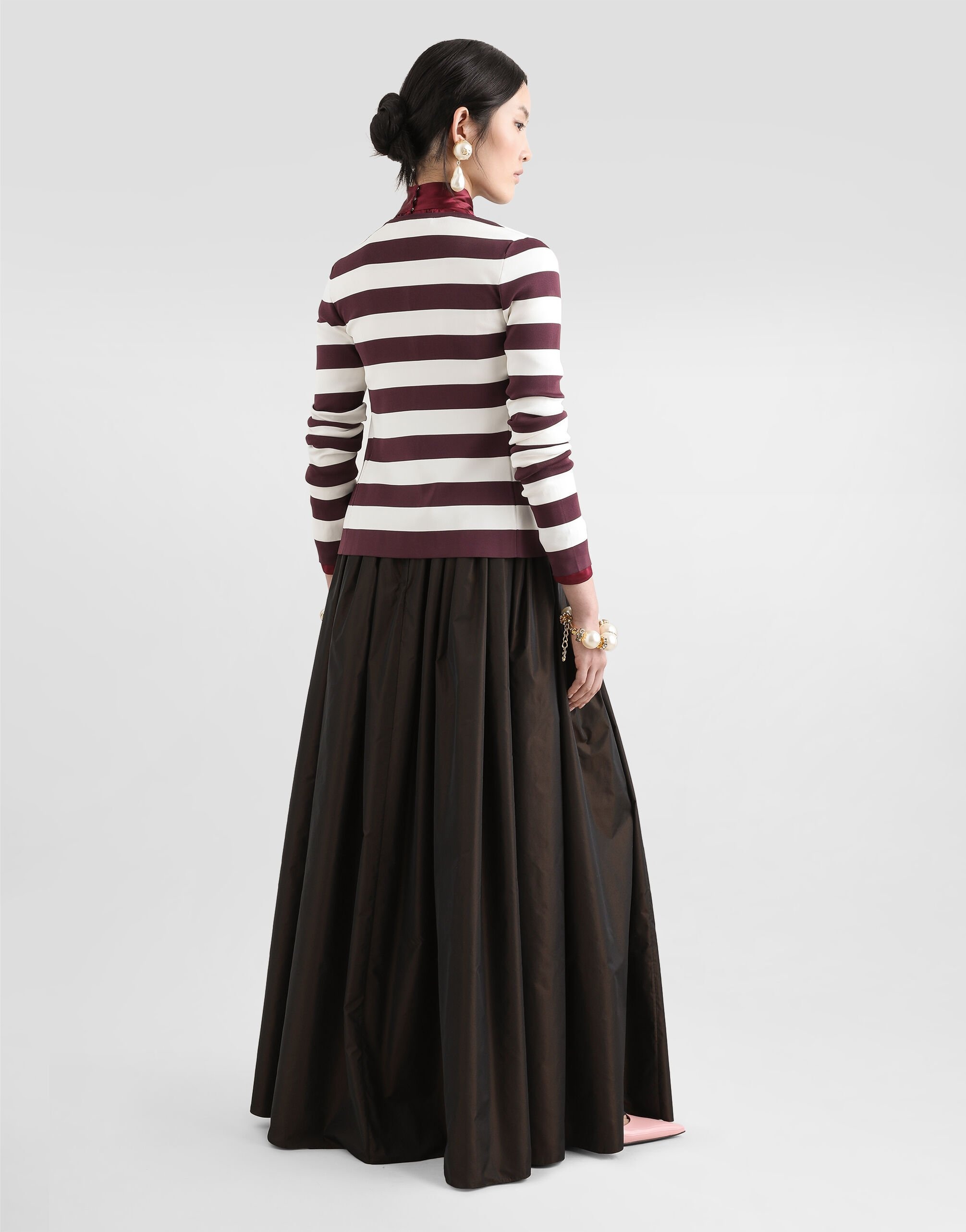 Striped crew-neck viscose cardigan - 3