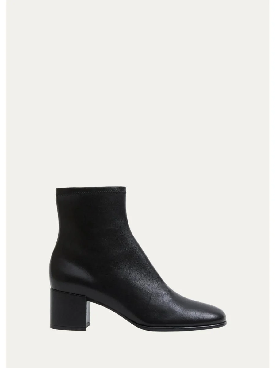 Bianca Stretch Leather Ankle Boots - 1