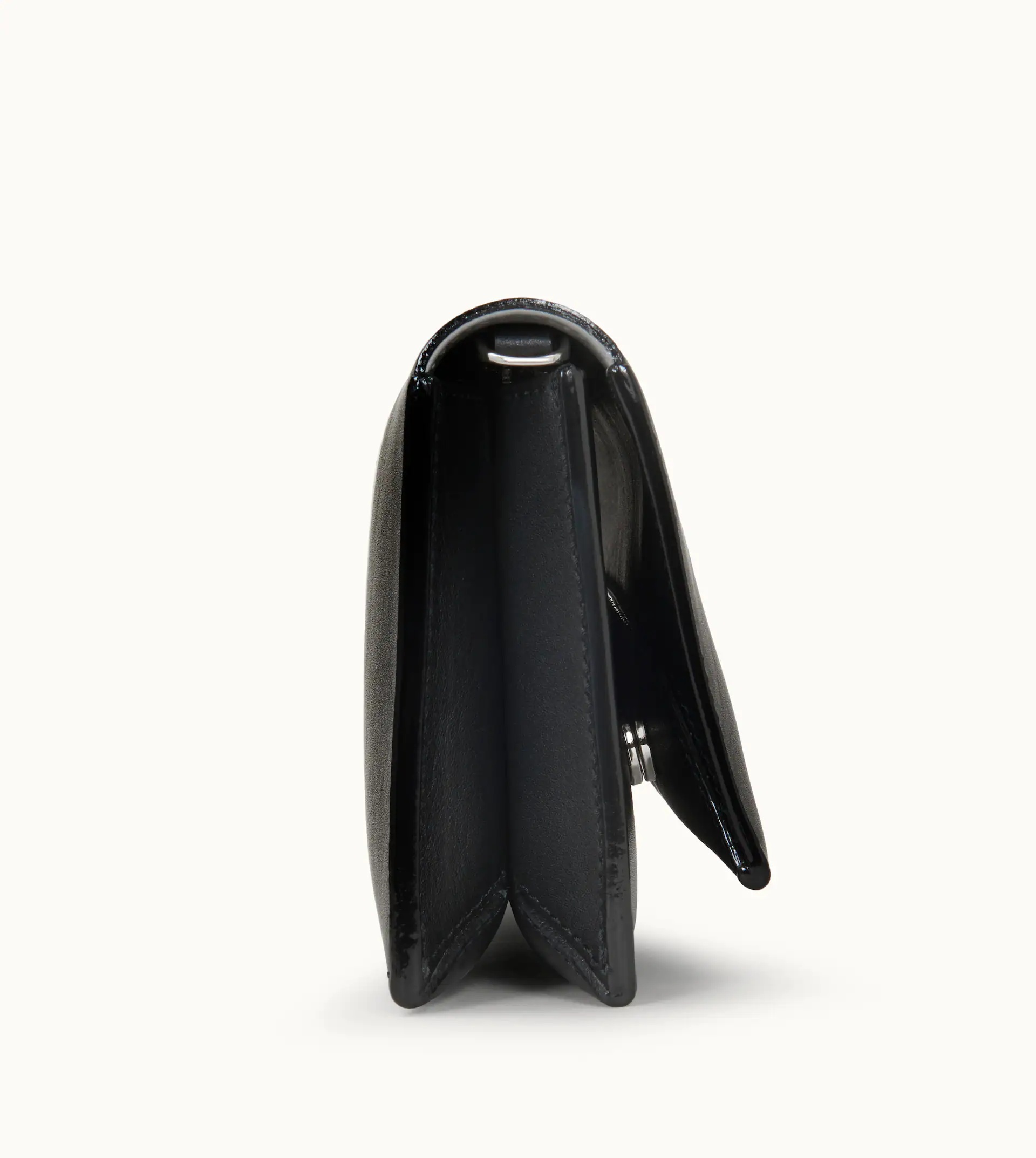 CLUTCH IN LEATHER MEDIUM - BLACK - 4