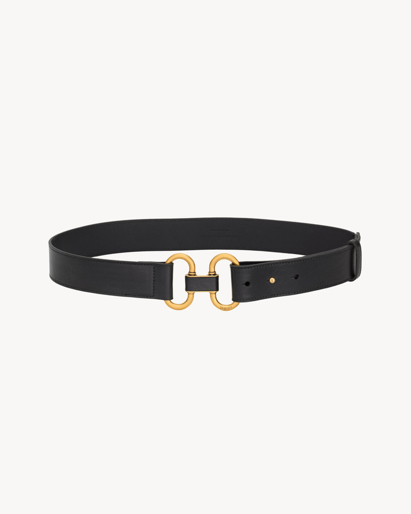 SAINT LAURENT DOUBLE RING BELT IN LEATHER outlook