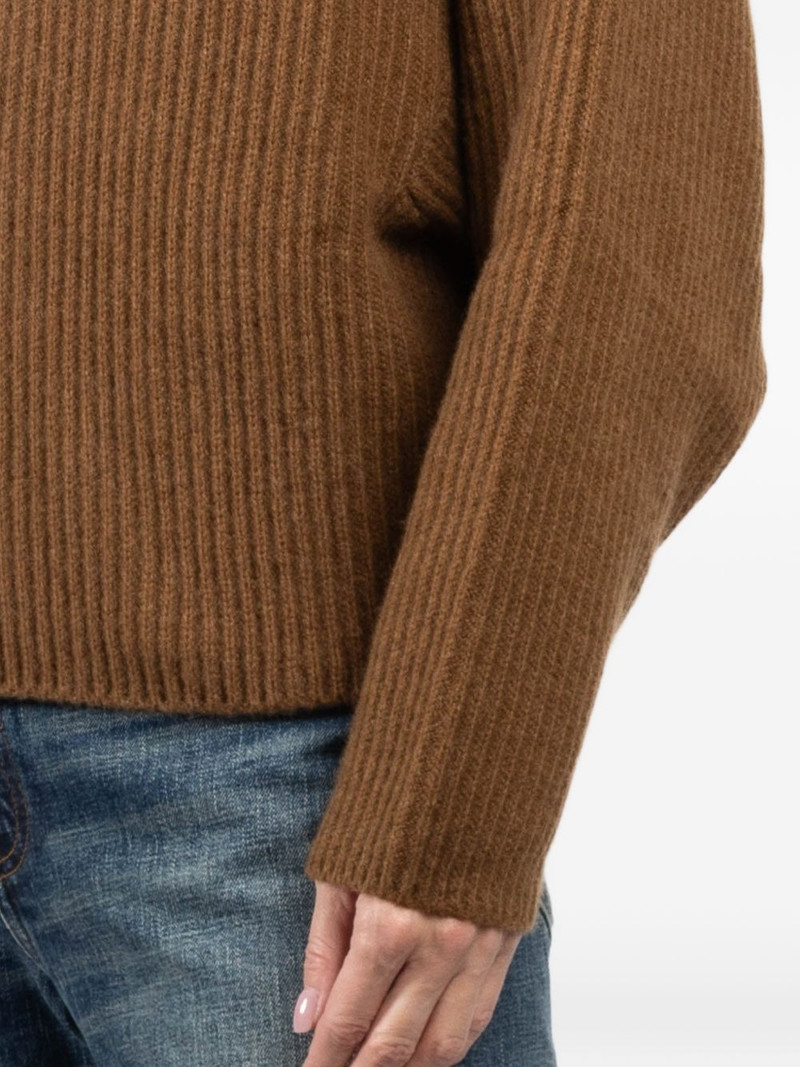 Batwing roll-neck ribbed sweater 5