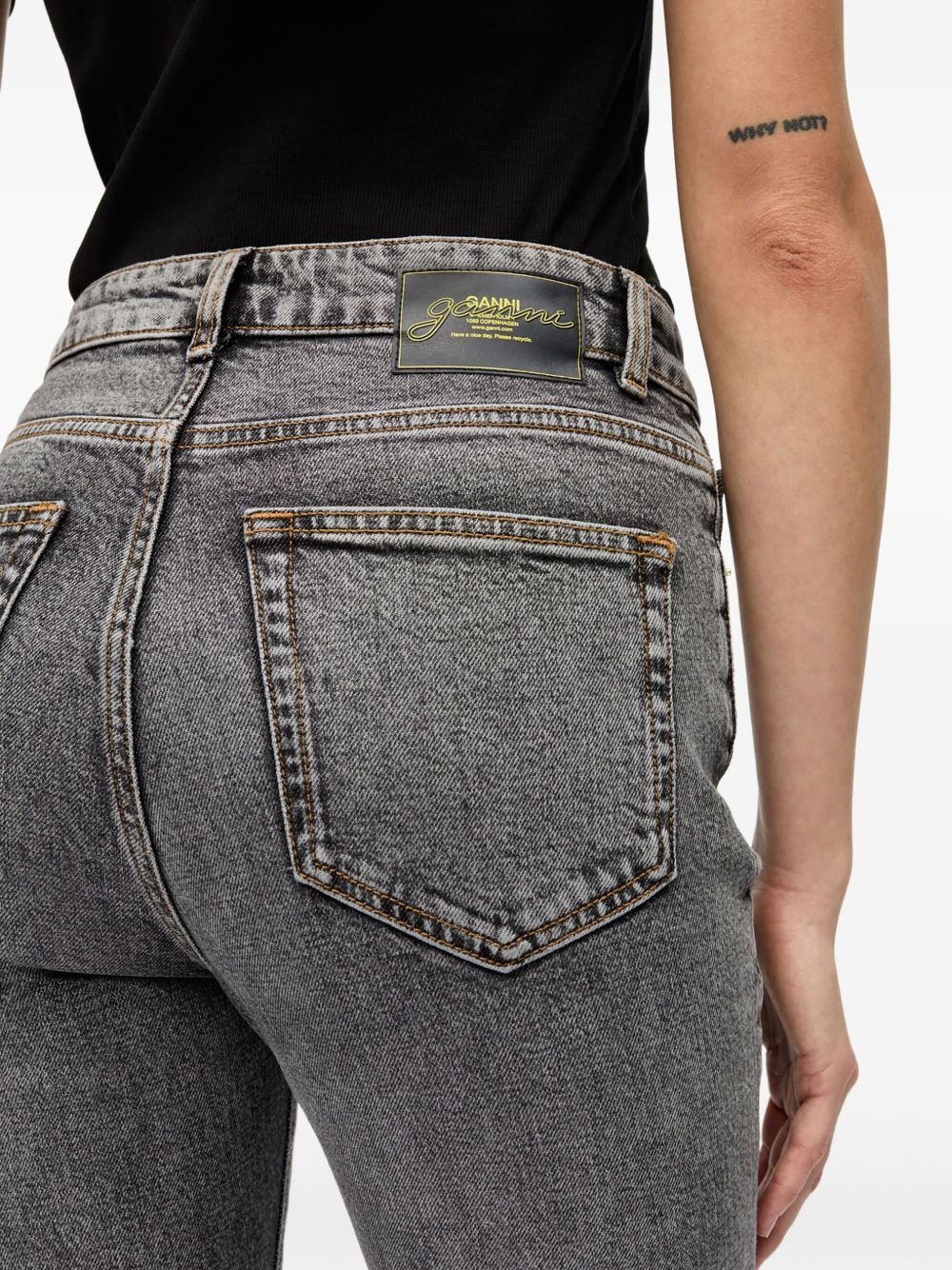 whiskering-effect straight-leg jeans - 5