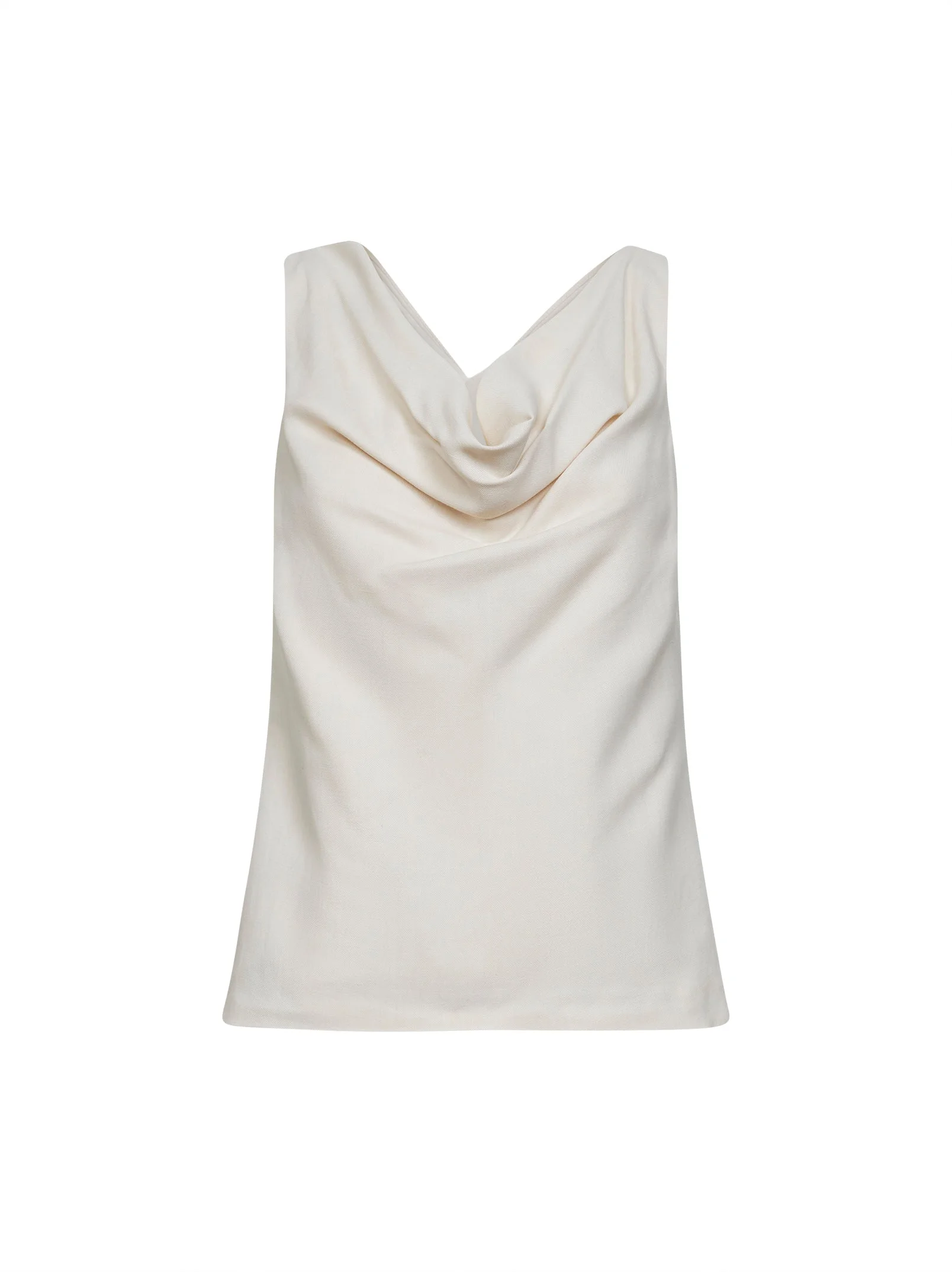 Ivory viscose and linen Fluid twill top - 1