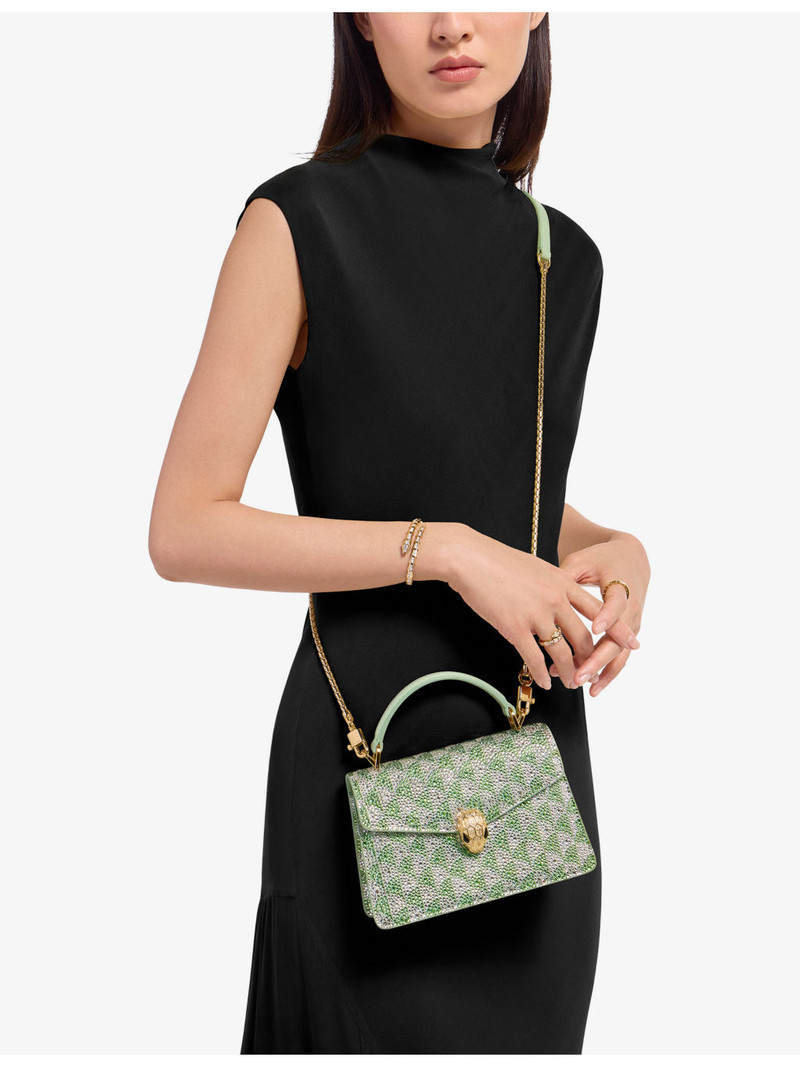 BVLGARI Serpenti Forever suede top-handle bag outlook