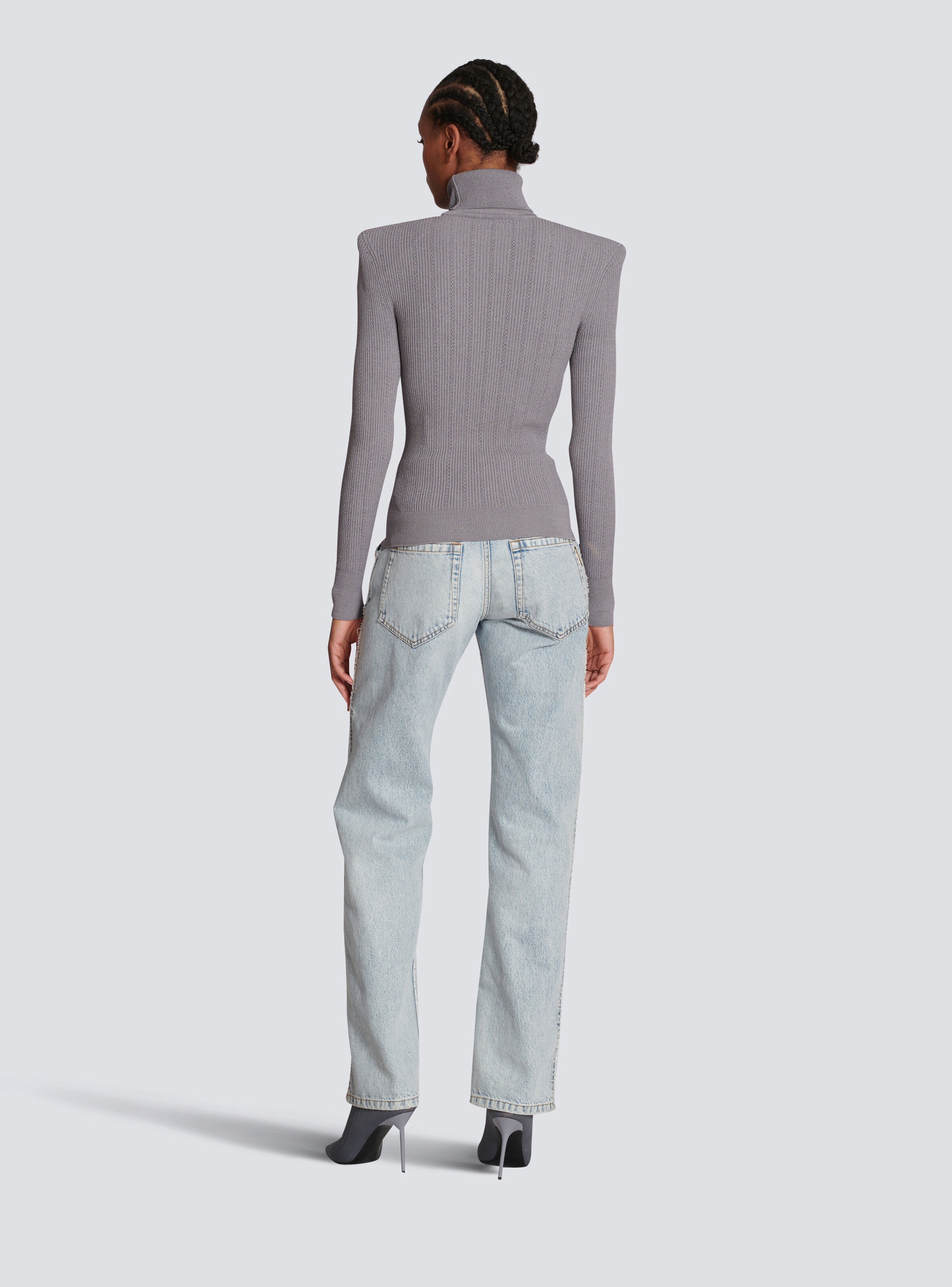 Knit jumper with gold buttons - 4