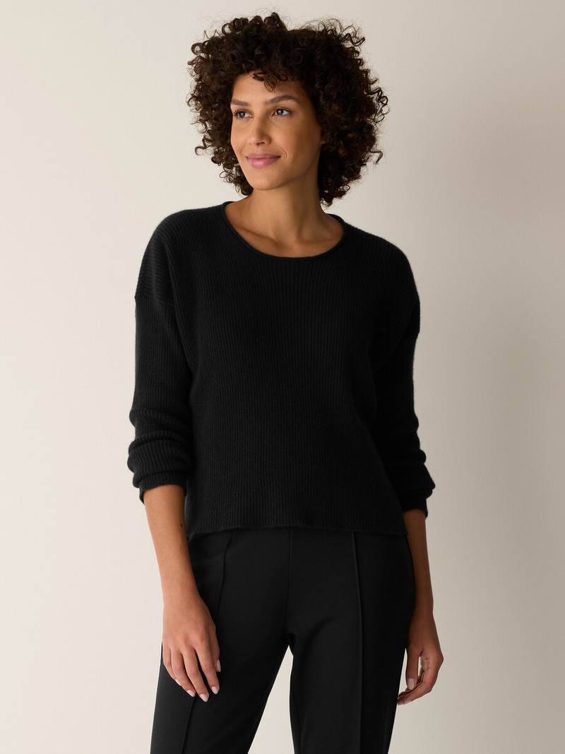 EILEEN FISHER Italian Cashmere Crew Neck Top outlook