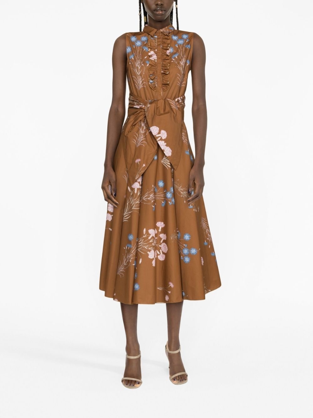 floral-print cotton midi dress - 2