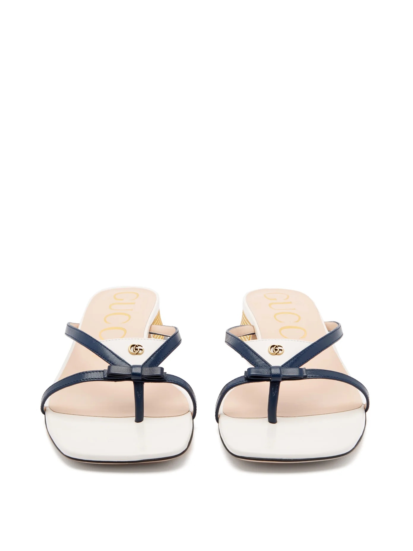 Alison GG-logo square-toe leather sandals - 5