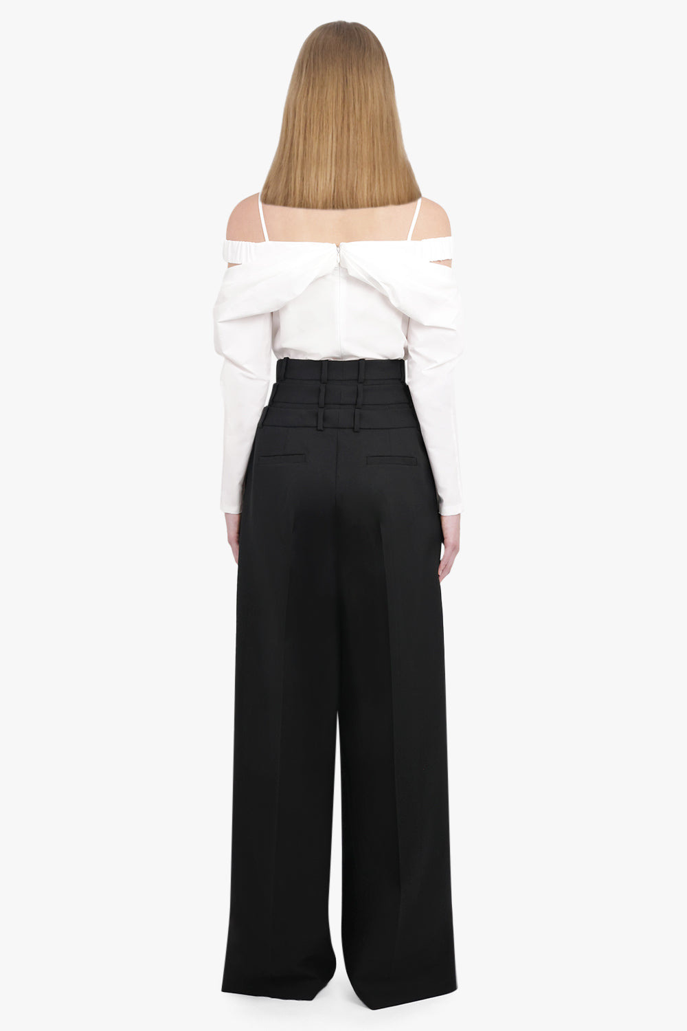 OFF SHOULDER BOW DETAIL L/S TOP | WHITE - 6