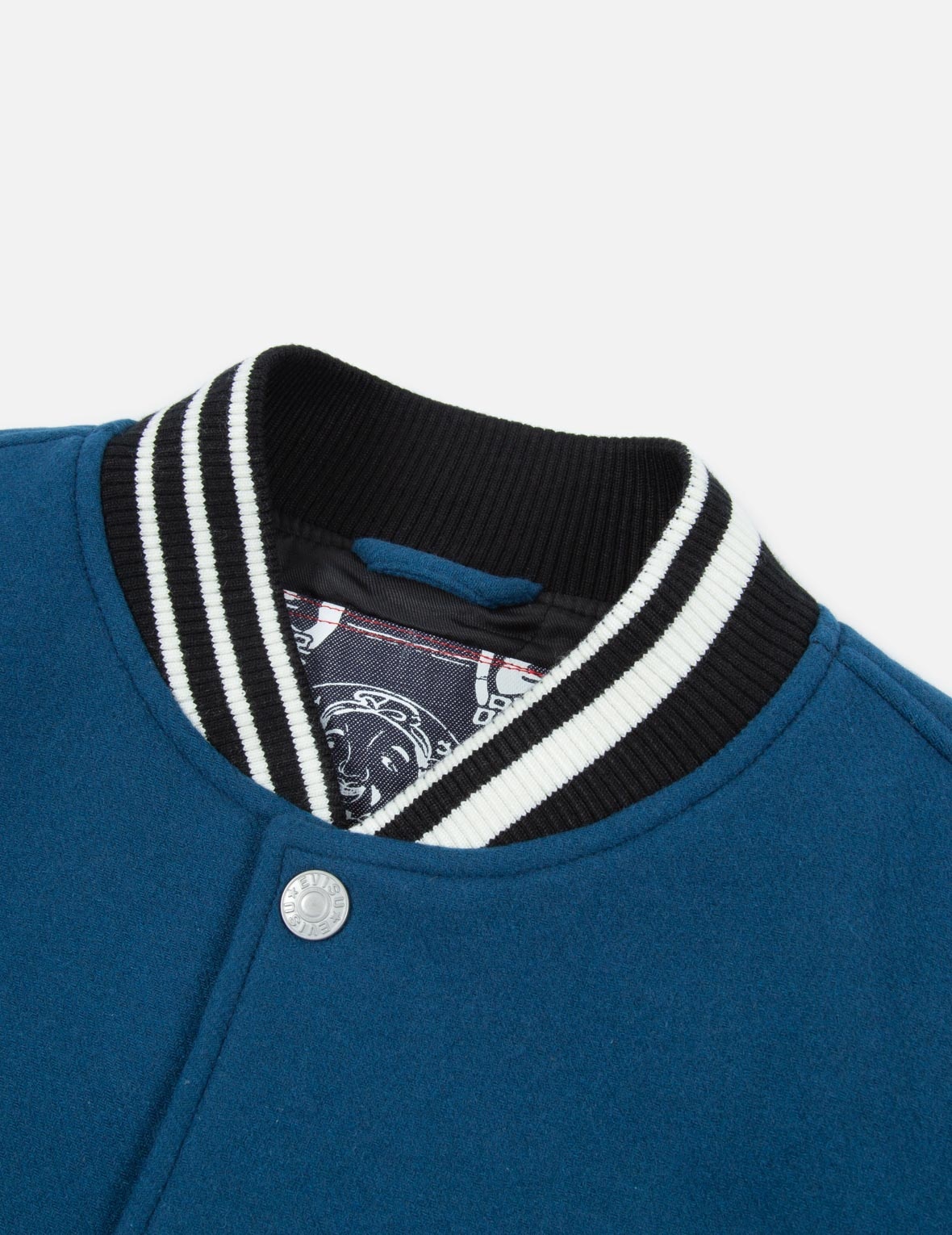 “HIDE-AND-SEEK” GODHEAD APPLIQUÉ BASEBALL JACKET - 7