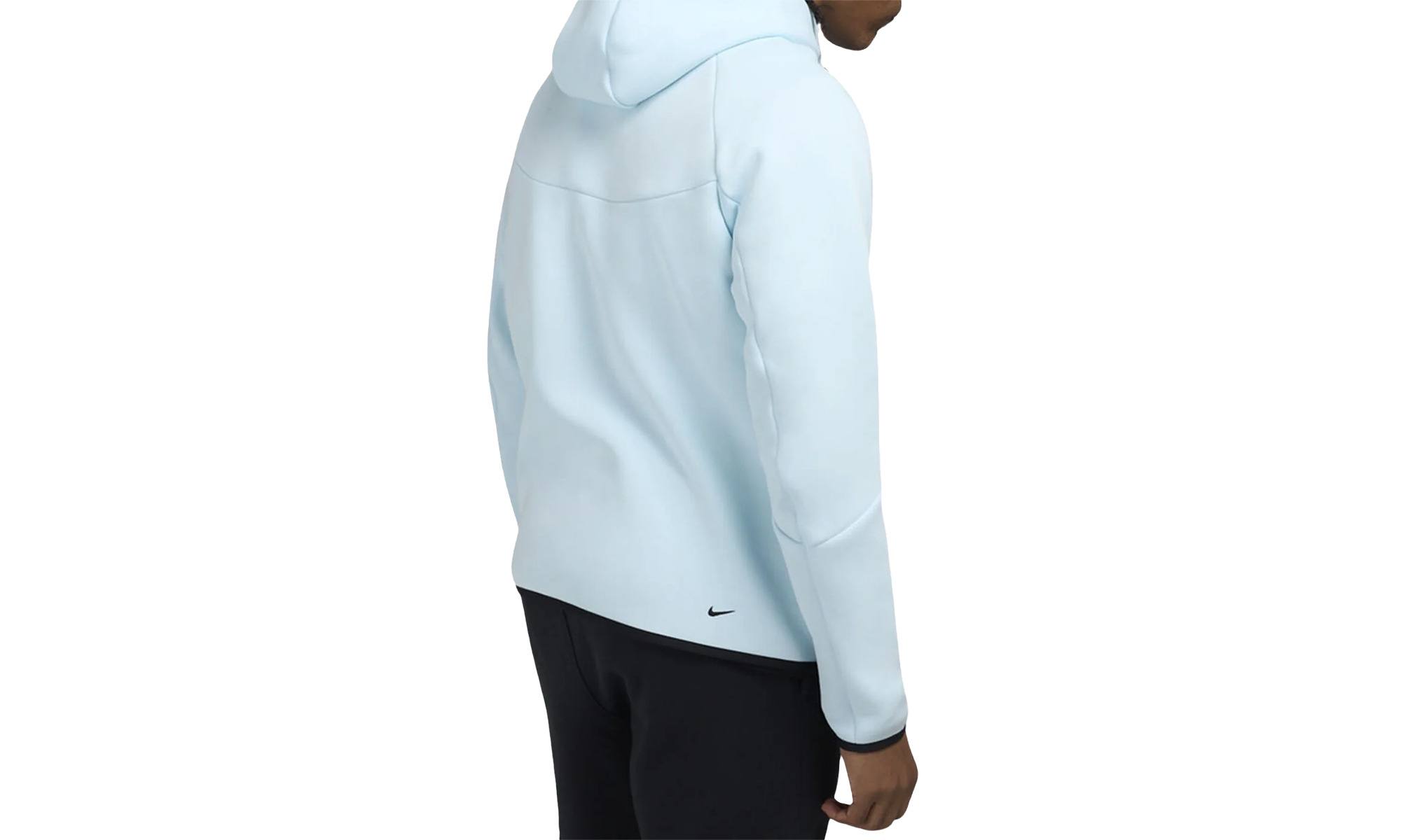 Tech Full-zip Fleece Windrunner Hoodie "GLACIER BLUE / BLACK" - 2