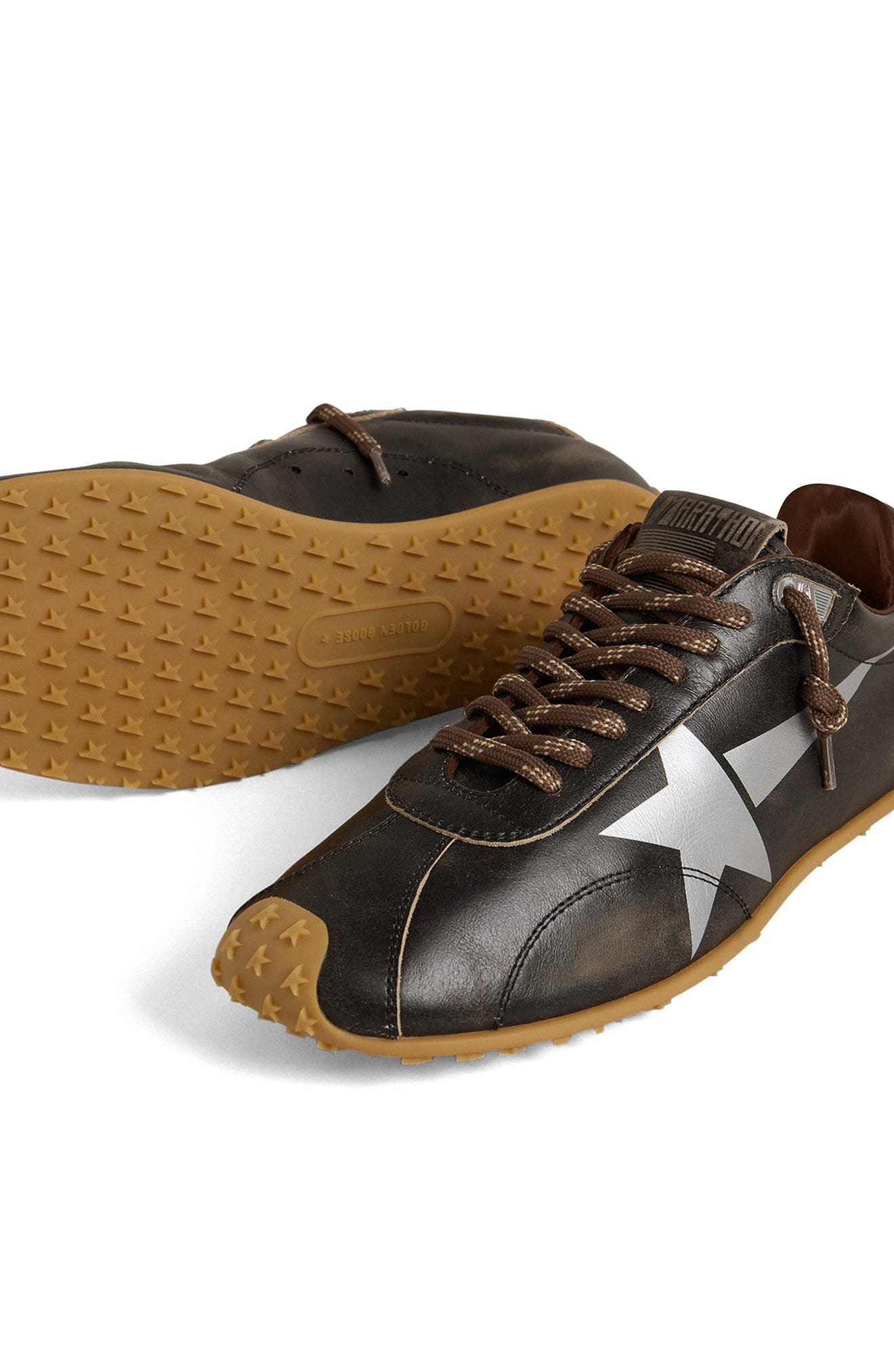 Golden Goose Marathon Speed Sneaker in Black/Silver at Nordstrom - 4