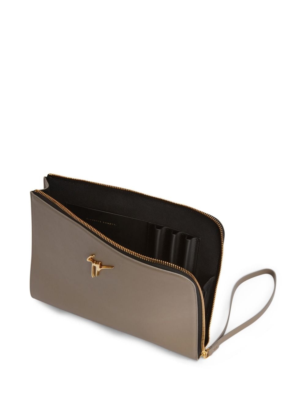Fabian logo-plaque leather pouch - 5
