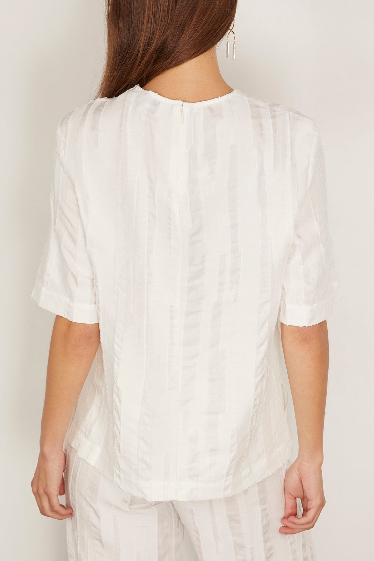Toba Round Neck Blouse in Ivory - 5