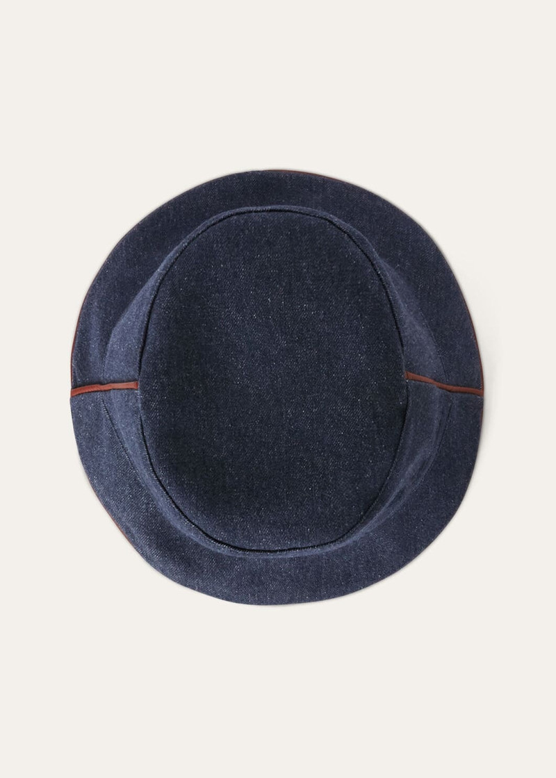 Denim Flower Bucket Hat 3