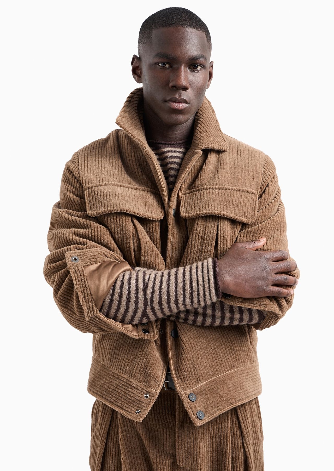 Ribbed wool blend velvet blouson - 6