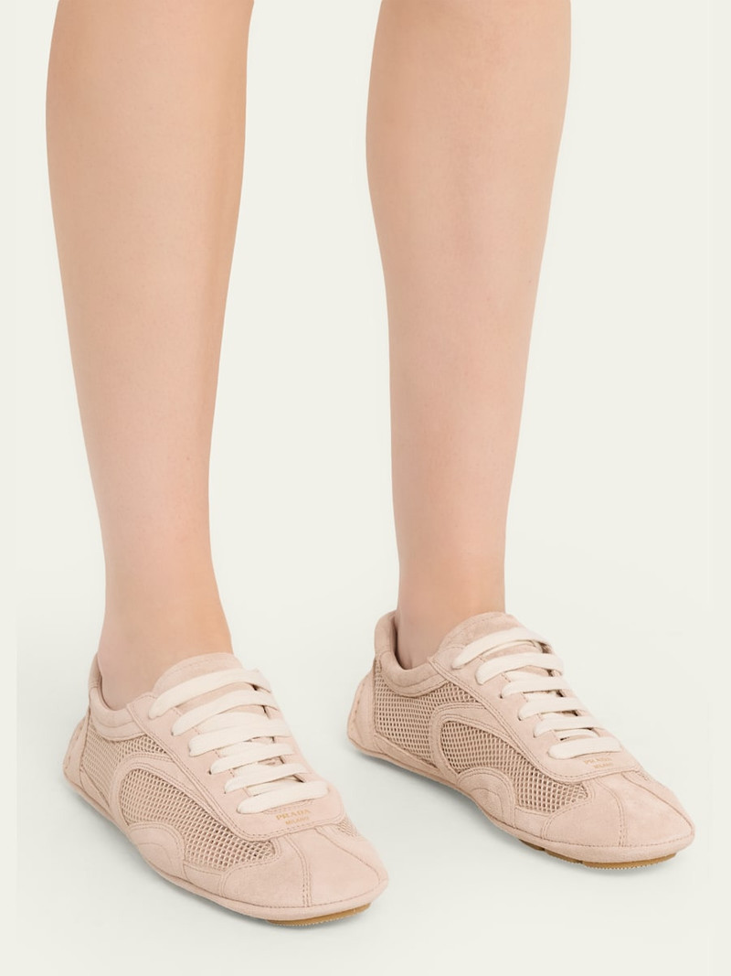 Prada Monte Carlo Leather And Mesh Low-Top Sneakers outlook