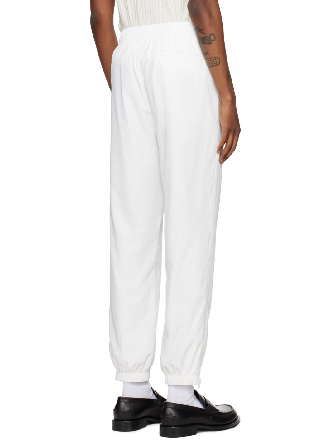 White Drawstring Track Pants - 3