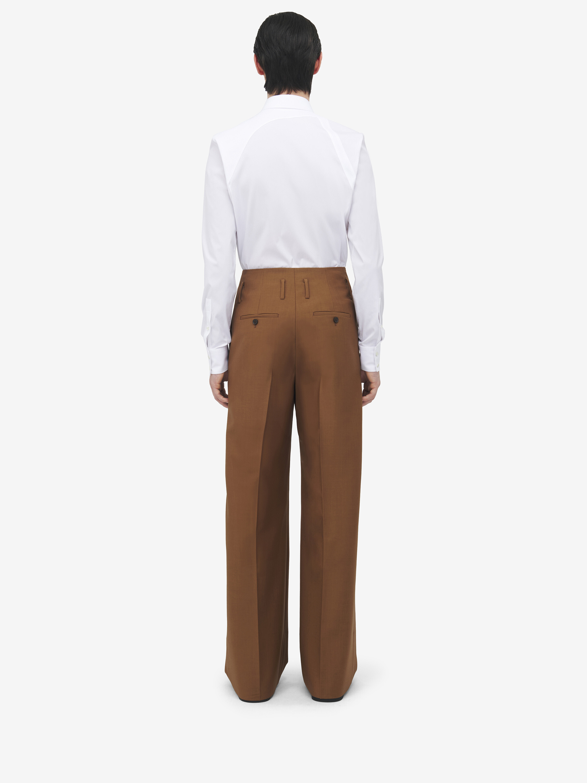 Wide Leg Tailored Trousers - 4