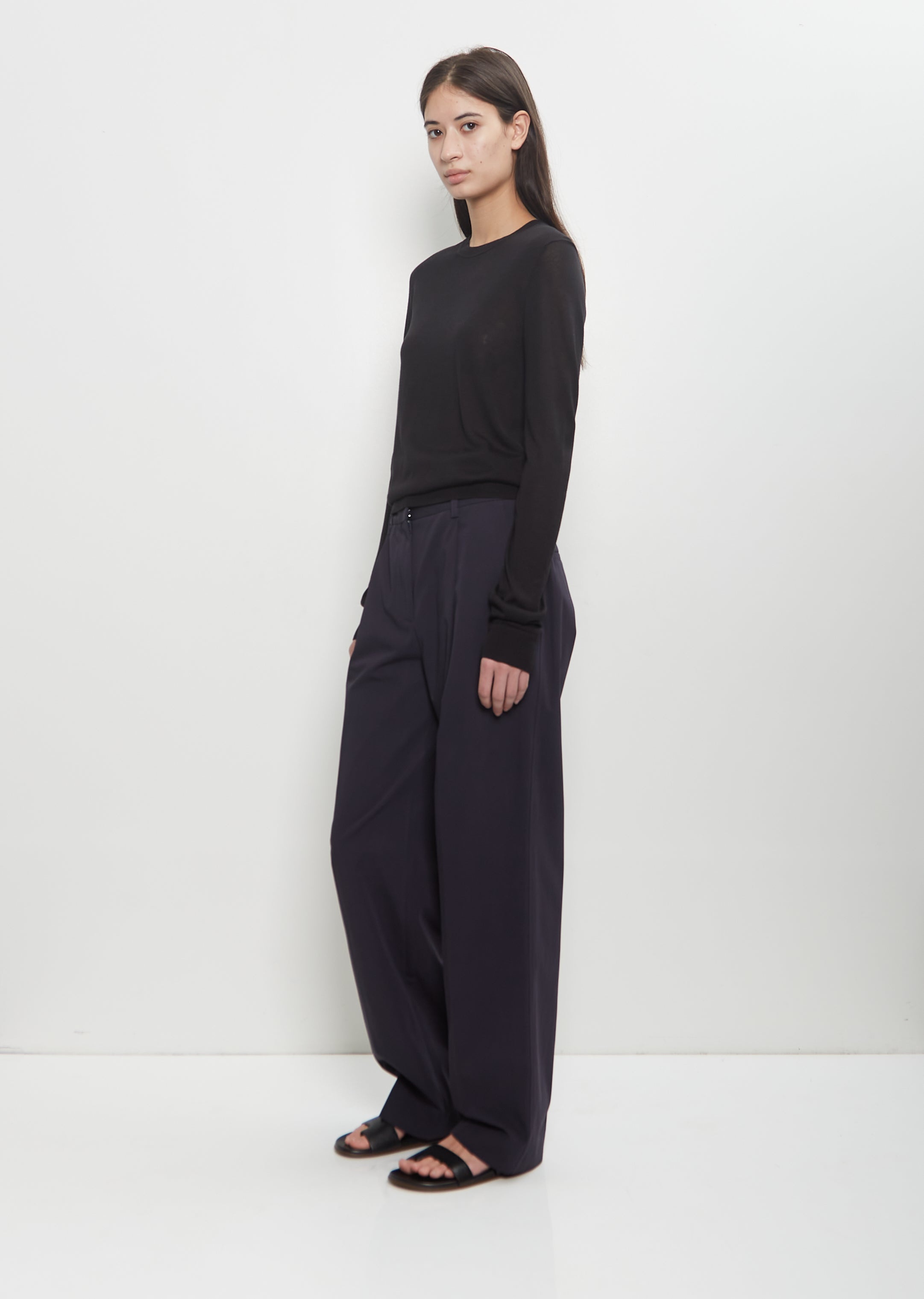 Cotton Slanted Pocket Trousers - 4