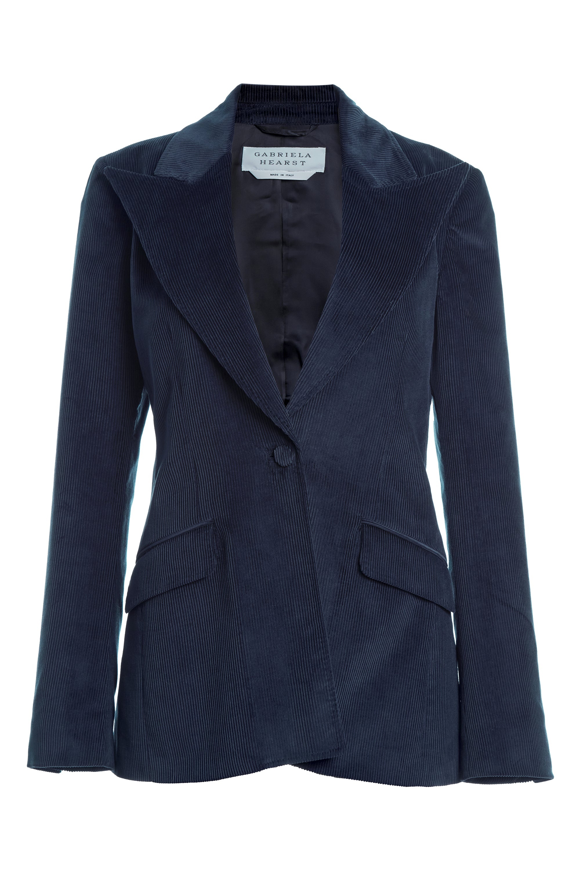 Leiva Blazer in Dark Navy Sea Island Cotton Corduroy - 1