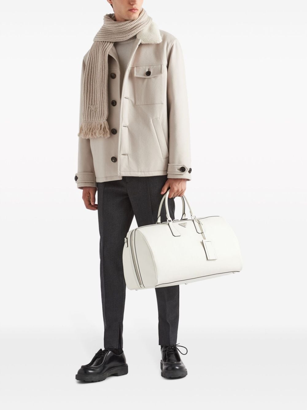 triangle-logo leather bag - 2