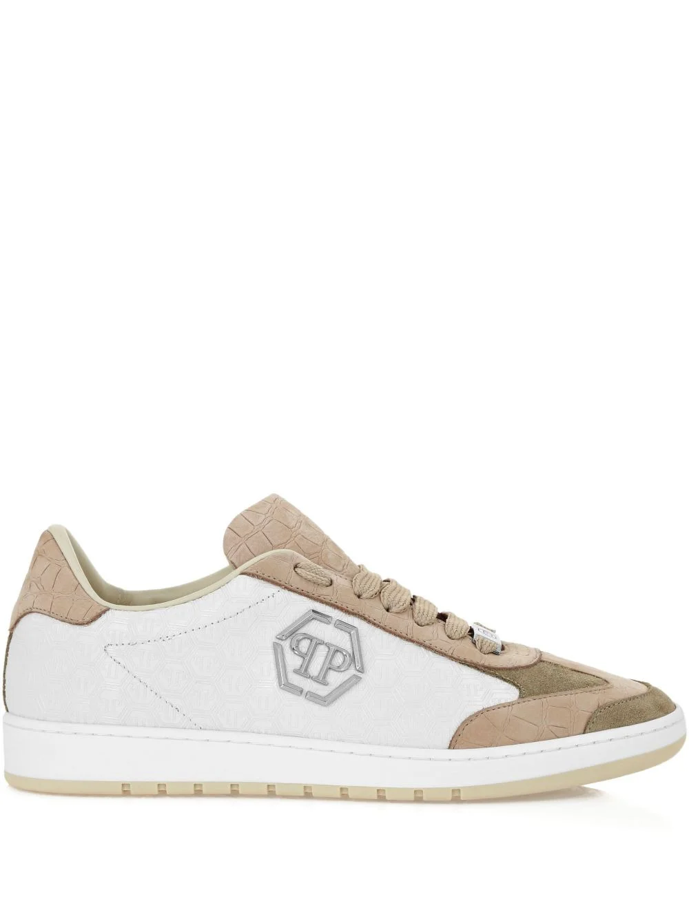 Mixed Monogram crocodile-effect sneakers - 1