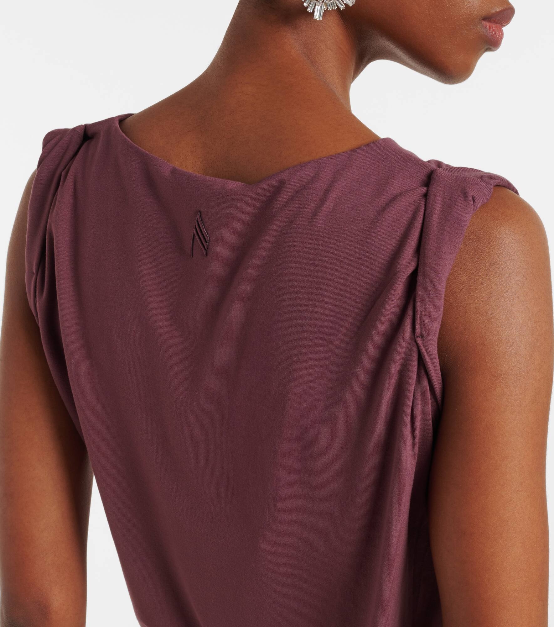 Draped drop-waist jersey minidress - 6