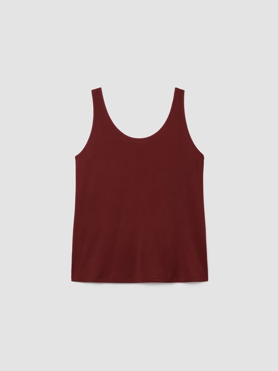 Stretch Silk Jersey Scoop Neck Tank - 1