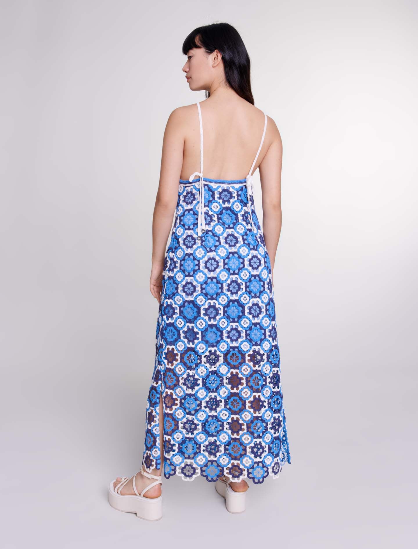 Three-tone crochet dress - 4