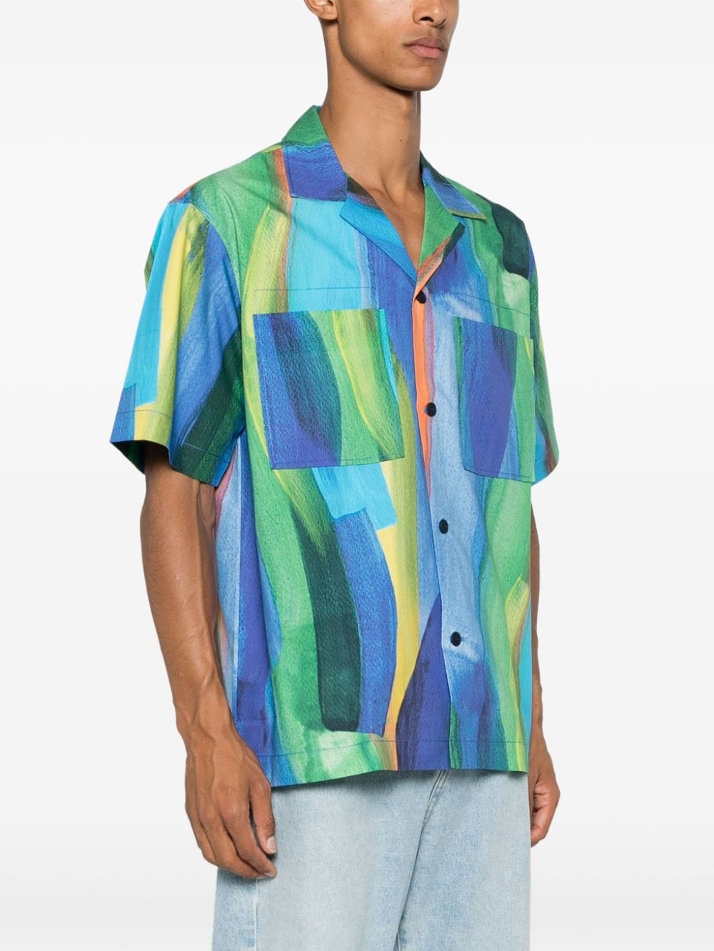 abstract-print shirt - 3