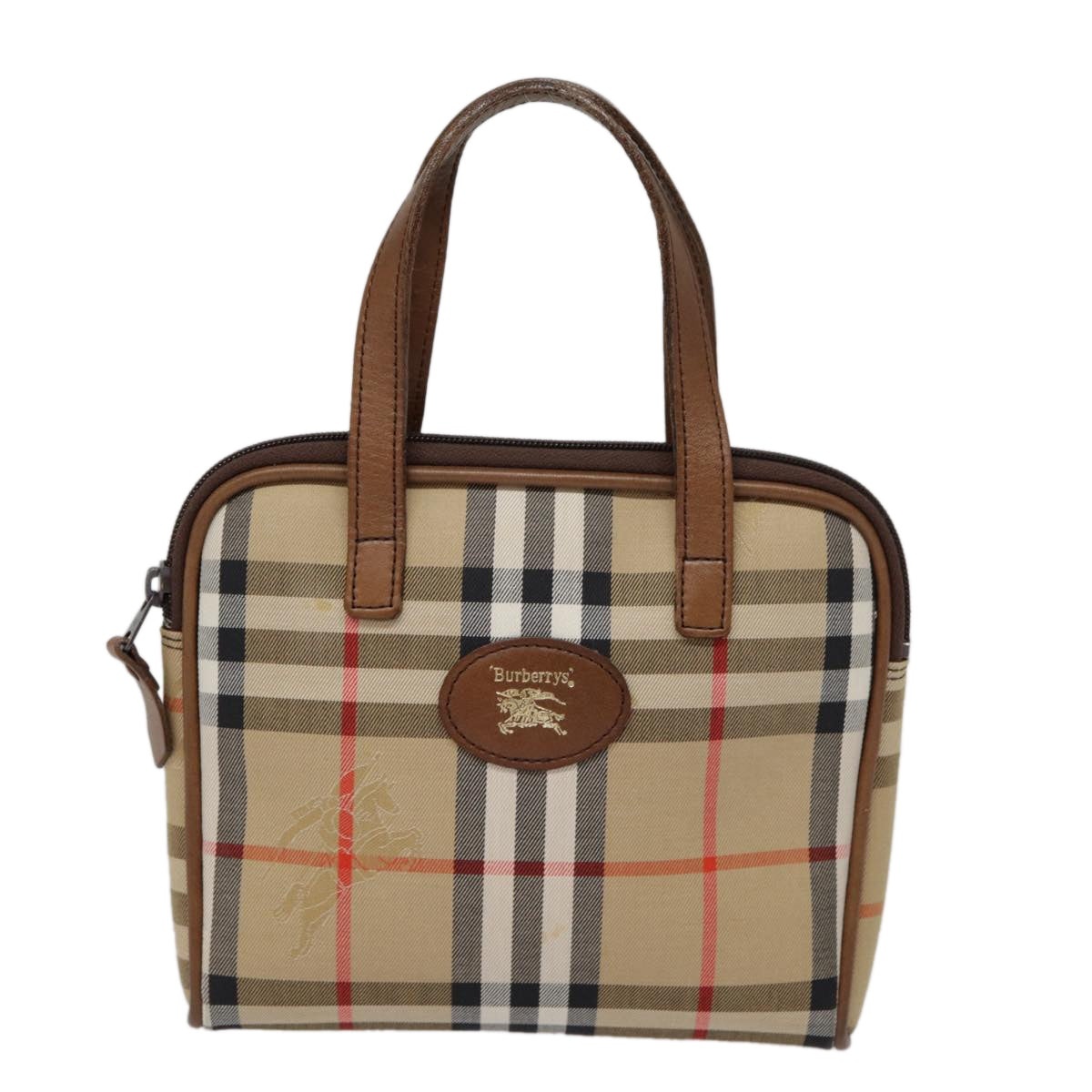 Burberry Nova Check Hand Bag Canvas Beige - 13