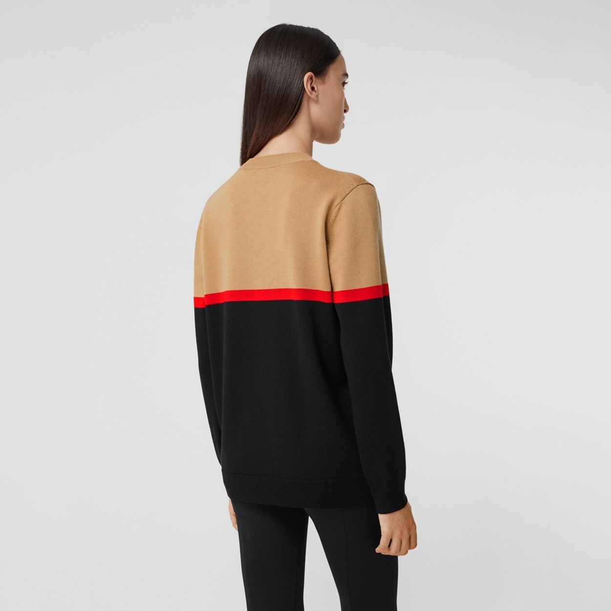 Colour Block Merino Wool Cotton Sweater - 4