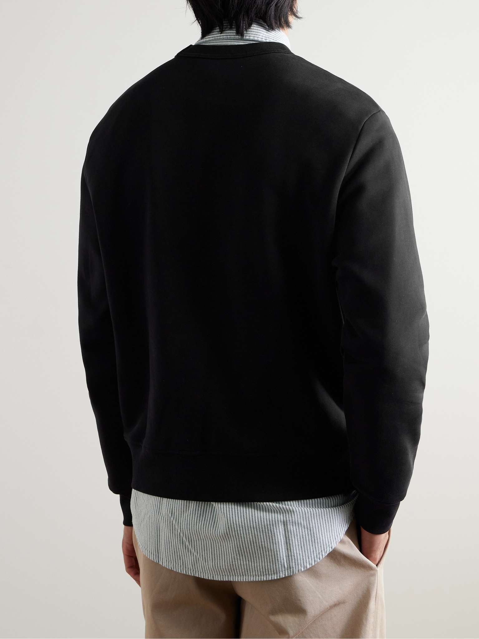 Logo-Flocked Organic Cotton-Jersey Sweatshirt - 3