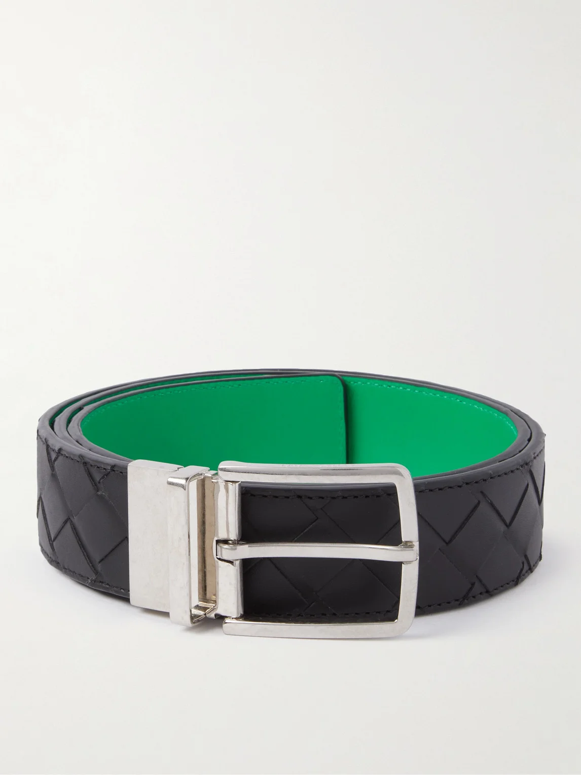 3.5cm Reversible Intrecciato Leather Belt - 1