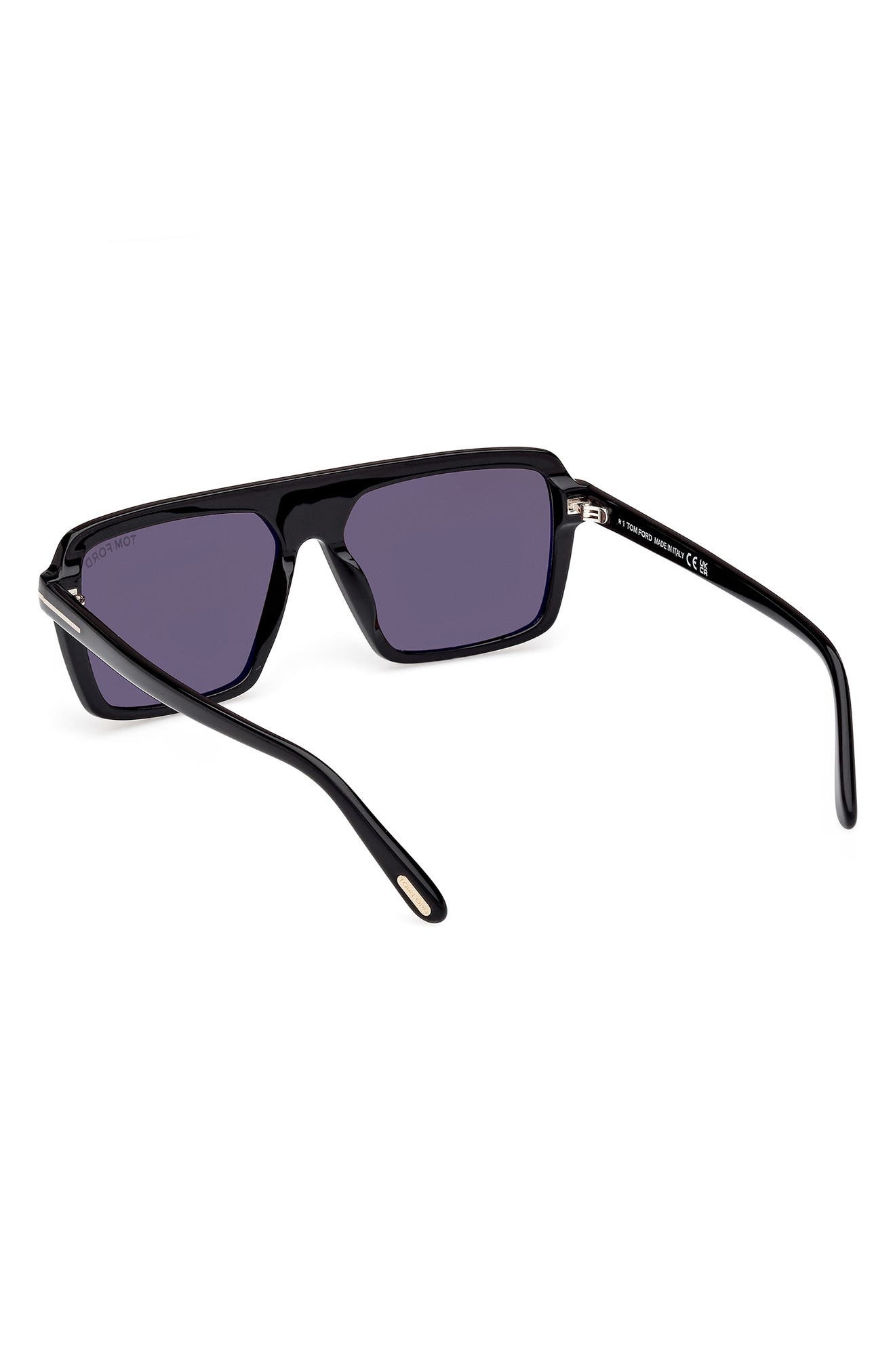 TOM FORD Vincent 56mm Pilot Sunglasses in Shiny Black/Eco/Smoke Lenses at Nordstrom - 5