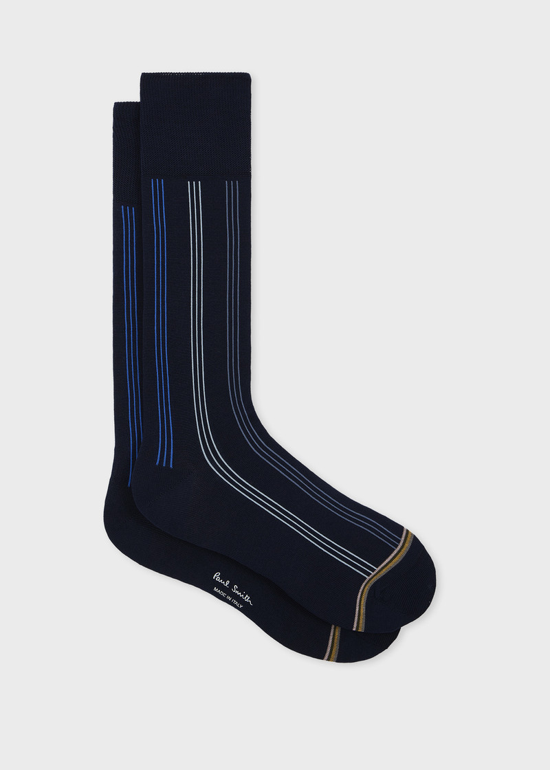 Blue Contrasting Stripe Socks 1