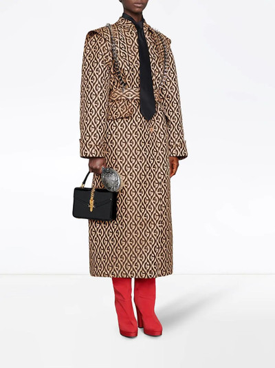 GUCCI G rhombus belted trench coat outlook