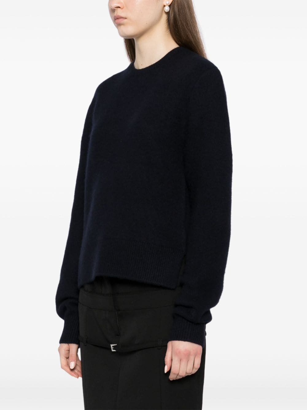 cropped crew neck jumper - 3