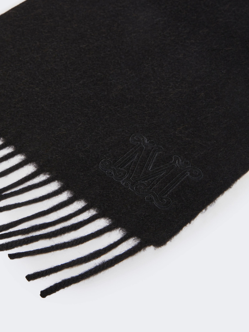 Max Mara WKCLARA Monogram-embroidered camel stole - BLACK outlook
