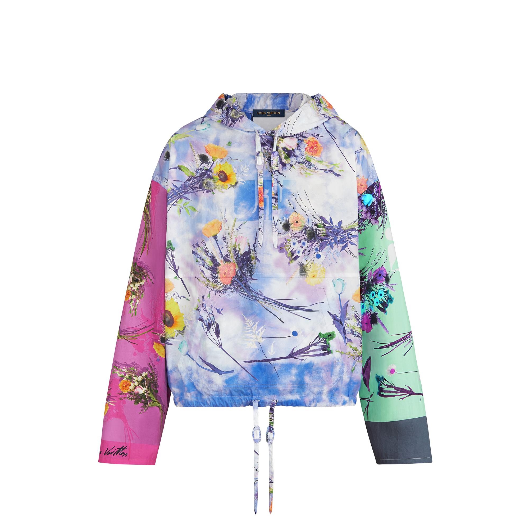 Flowers Poplin Patchwork Hoodie - 1