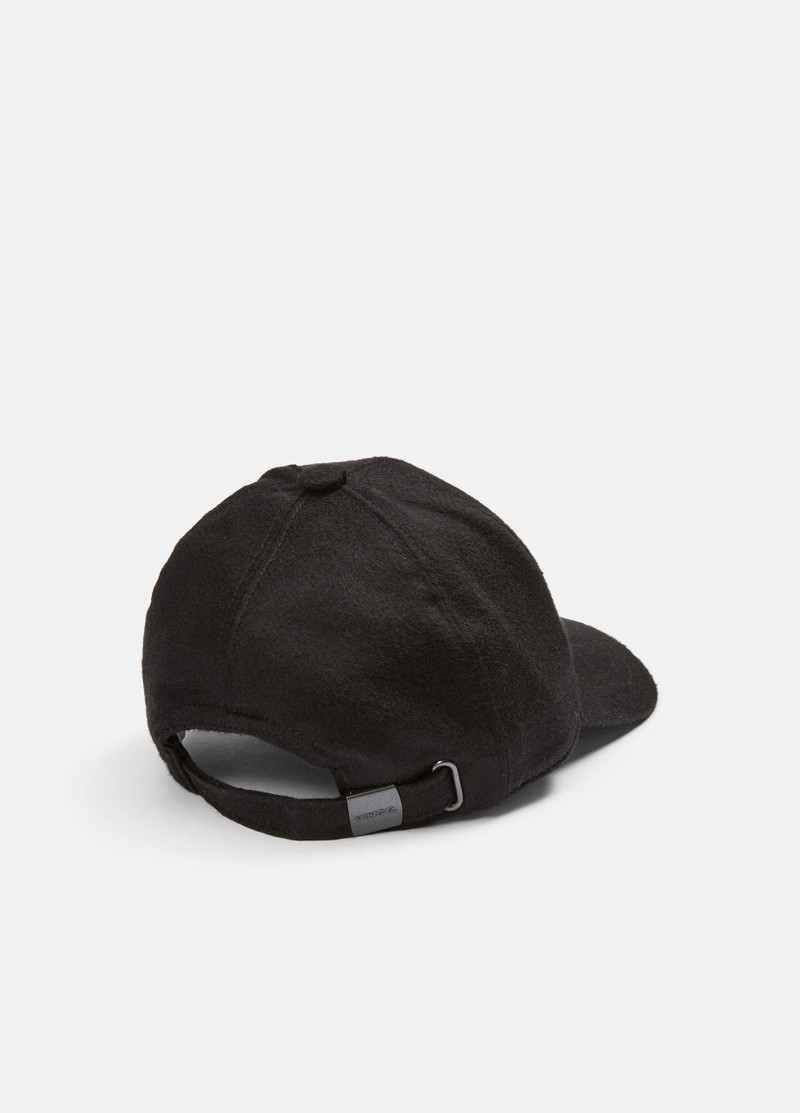 Vince Leather-Trim Cashmere Baseball Cap outlook