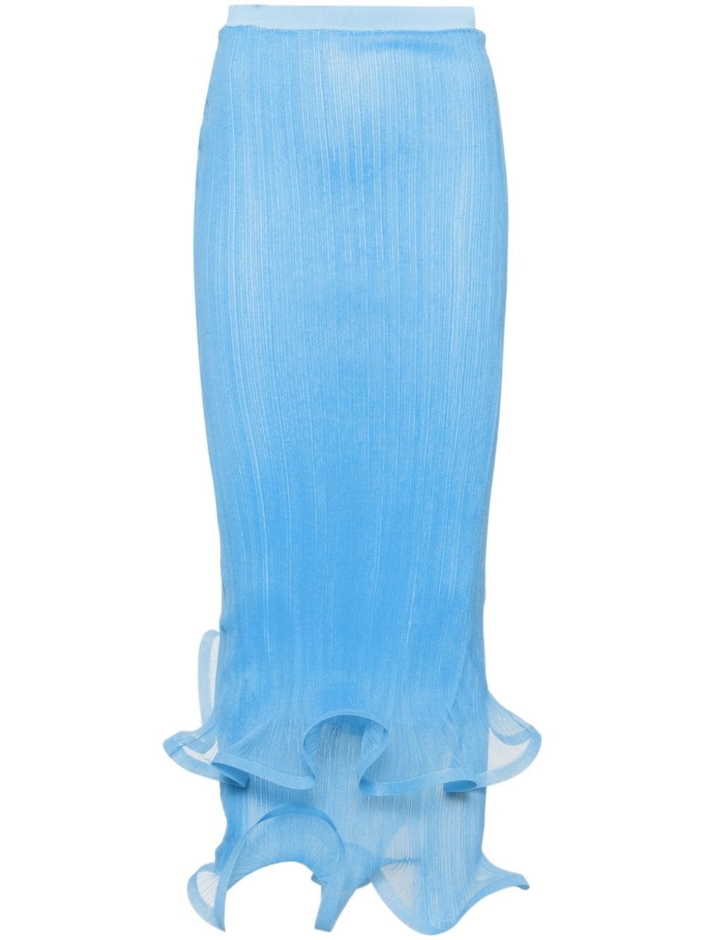 ruffle-hem plissÃ© pencil skirt - 2