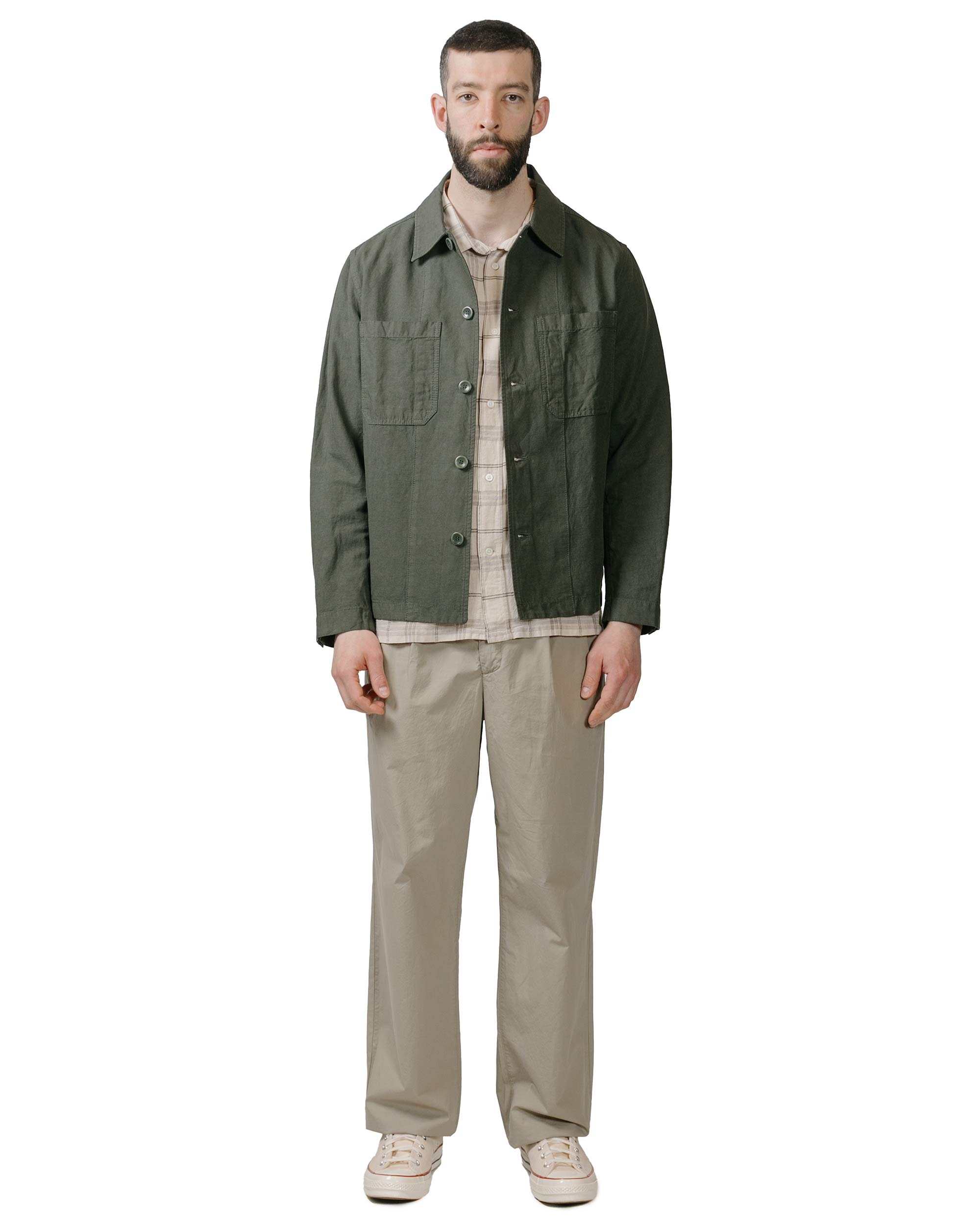 Ivan Relaxed Textured Check SS Shirt Oatmeal - 4