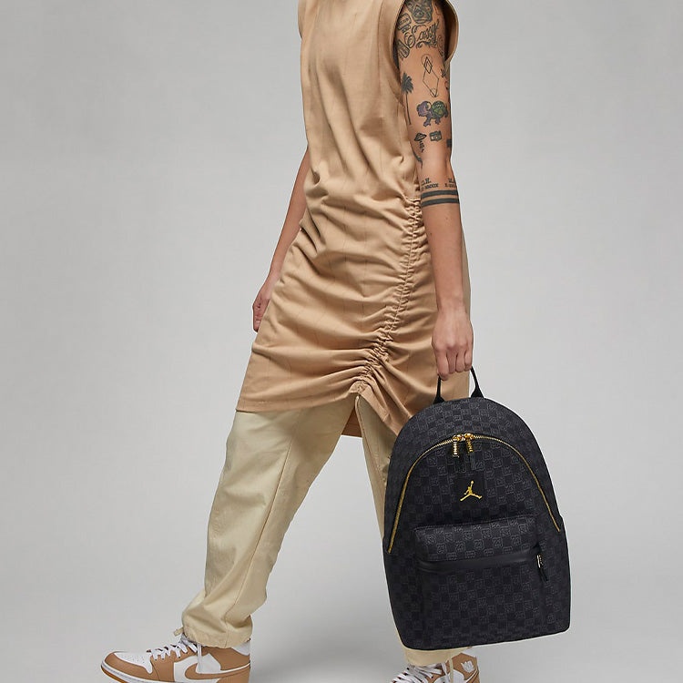 Air Jordan Gold Logo Monogram Backpack 'Black' FJ6784-010 - 5
